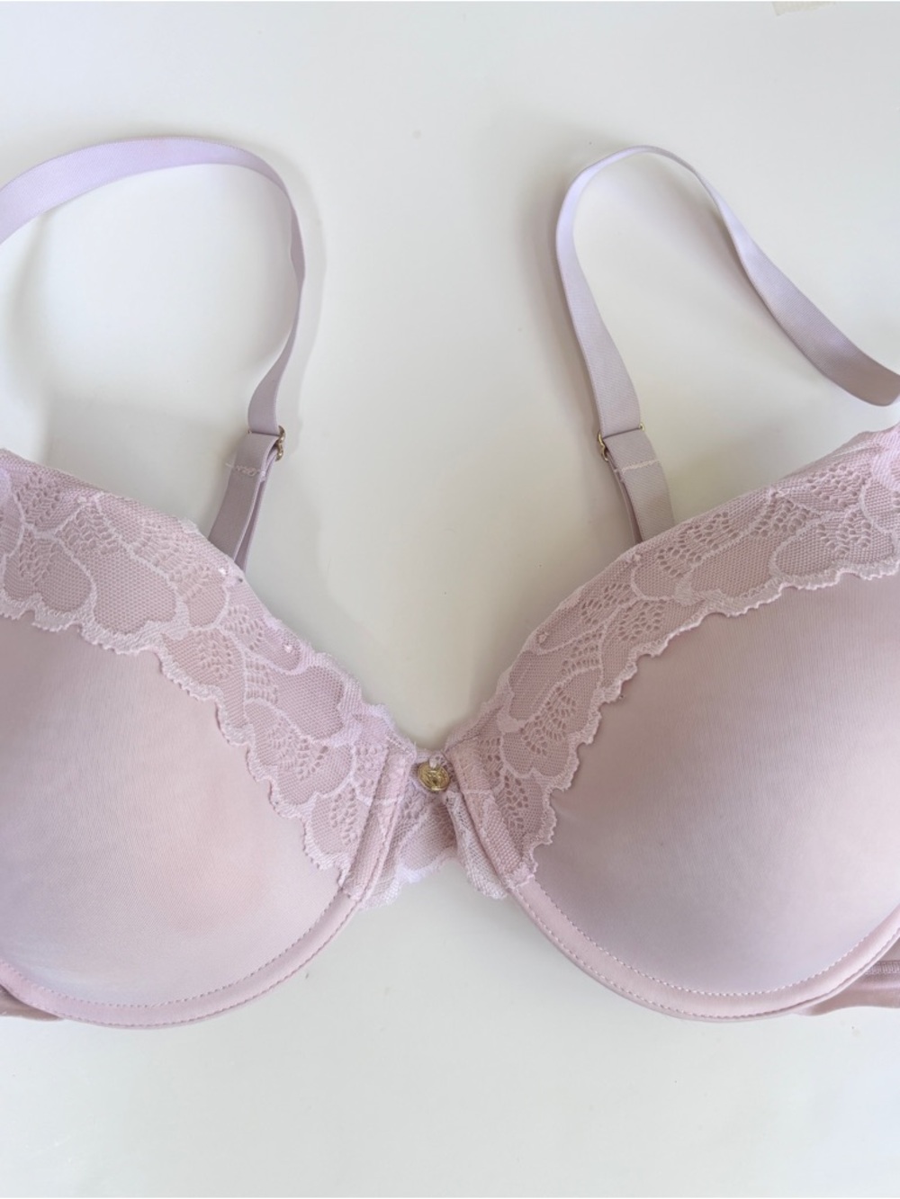 Natori Pale Pink Lace-Trim Molded T-Shirt Bra